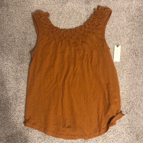 NWT ANTHROPOLOGIE Maeve Justin Smocked Top Blouse in Honey Size XS - Picture 10 of 15